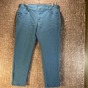 Garnet Hill Size 10 Petite Skinny Jeans Pockets Zip Ankle Cotton Blend Blue Read